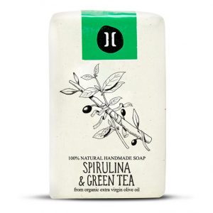 helleo spirulina and green tea natural handmade soap