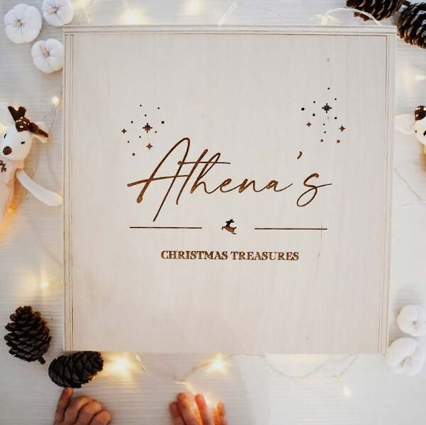 Pastel Kate Ξύλινο Κουτί Αναμνήσεων Christmas Treasures
