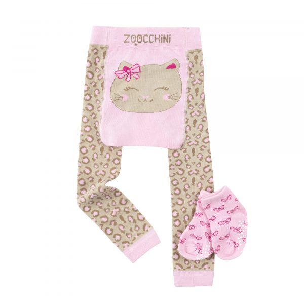 Zoocchini Grip+Easy Crawler Pants & Socks Set – Kallie the Kitten