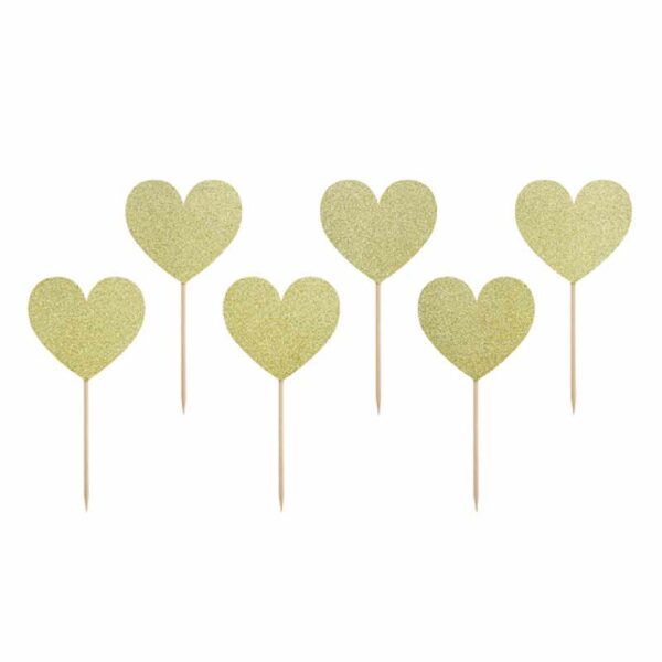 Cake Toppers Καρδούλα Χρυσή
